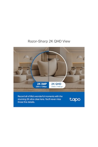 Tp-lınk Tapo Tc72 C220 , 2k Qhd 4,0mpix, İç Mekan Wifi, 9mt. Gece Görüşü, 360 Dönüş, İki Yönlü Ses Güvenlik Yapay Zeka Destekli Kamera