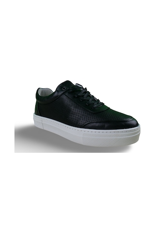 Erkek Hakiki Deri Casual Sneaker Siyah