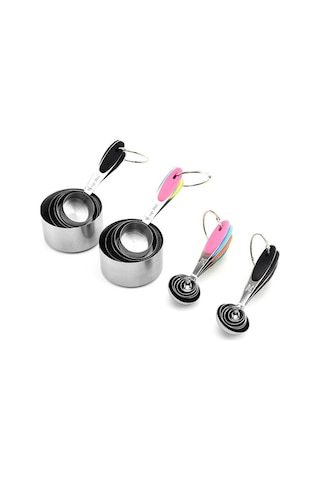Dancemonkey Paslanmaz Çelik Ölçüm Kaşığı Seti Küçük Boy, Mutfak Gereçleri Gümüş