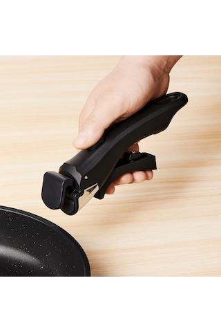 Shufa 5 Parça Easy Clip Çıkarılabilir Saplı Taşınabilir Tava Ve Tencere Seti Siyah