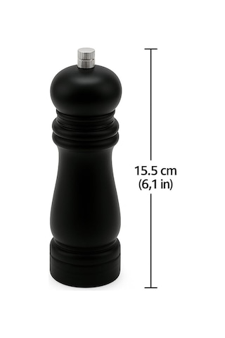 Suwors Ahşap Tuz Ve Karabiber Öğütücü / 15.5 Cm Siyah Bambu Baharat Değirmeni / Ayarlanabilir Seramik Öğütüc Diğer