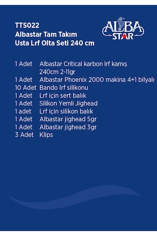 Albastar Tam Takım Usta Lrf Olta Seti Tts022 240Cm-Standart