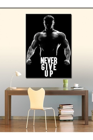 Kanvas Tablo Asla Pes Etme Gym Temalı 70cmx100cm