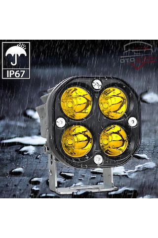 3 İnç 40w Led Çalışma Işığı 3500k Sarı Işık 4000lm 4 Xhp50 Led Çipli 2 Adet