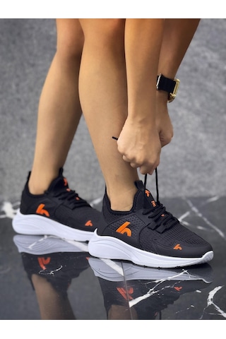 Bağcıklı Unisex Çocuk Spor Ayakkabısı-siyah-orange-322 Siyah - Turuncu
