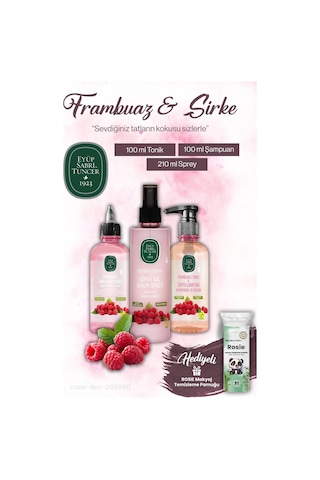 Eyüp Sabri Tuncer Sirke Frambuaz Sprey 210ml, Tonik Ve Şampuan 100 Ml Rosıe Makyaj Pamuğu