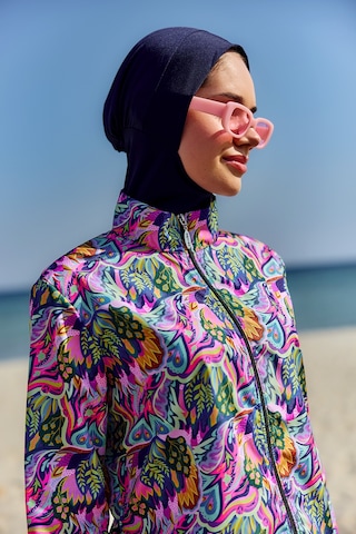 Paraşüt Tam Kapalı Tesettür Mayo Nisa R5501 Lacivert