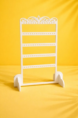 Dekoratif Küpe Standı Organizer 3d Baskı Takı Askılığı, Küpe Düzenleyici, Masaüstü Takı Standı Beyaz
