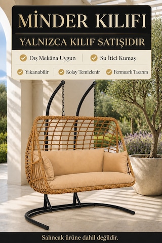 Çift Kişilik Salıncak Minder Kılıfı Su Geçirmez, Fermuarlı, Yıkanabilir Ve Silinebilir Bej Çift Kişilik Salıncak Minder Kılıfı Su Geçirmez, Fermuarlı, Yıkanabilir Ve Silinebilir Bej