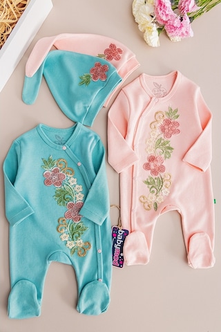 Babymod Kız Bebek Tulum Güpürlü Ikili Uzun Kollu Tulum Takım
