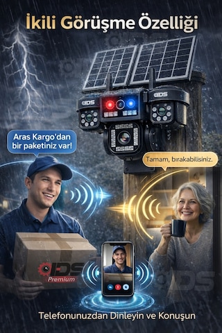 4 Kamera 20mp Ultrahd Güneş Enerjili Sim Kartlı 360 Güçlü Batarya 12xzoom Güvenlik Kamerası
