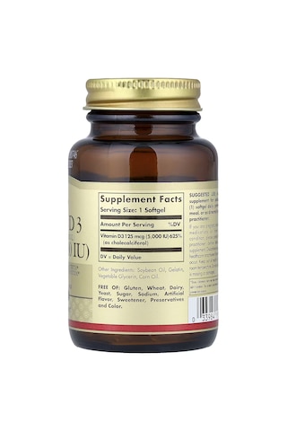 Solgar Vitamin D3 Healthy Bones & Teeth Immune System 125 Mcg 50