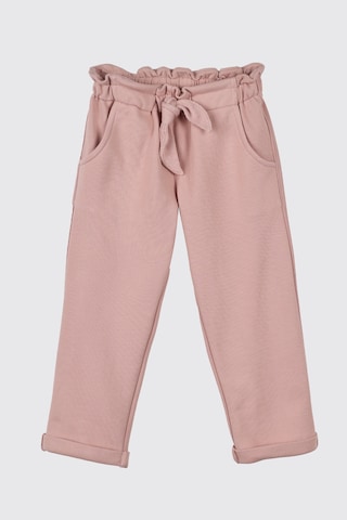 Panço Kız Çocuk Örme Pantolon Pembe