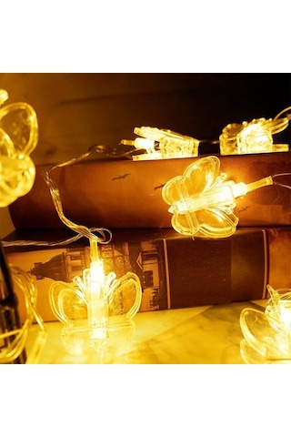 Dekor Düğün Işıkları Kelebek Mandal Led Işık Gün Işığı Led Işık Butterfly Clips Led Pilli Led Işık Gün Işığı