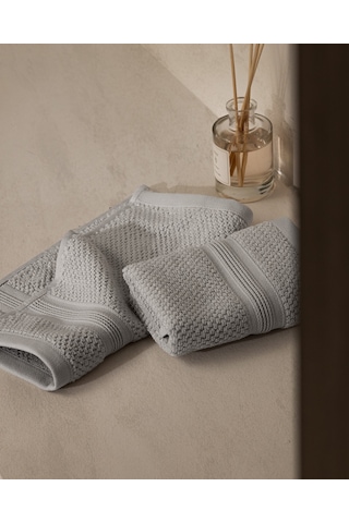 Madame Coco Celine 2'li %100 Pamuk El Havlusu - Gri - 30x30 Cm 8684427342671 Çok Renkli