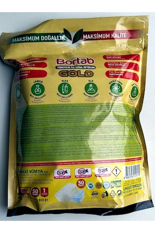 2 Adet Bortab Gold Bulaşık Makinesi Tableti 100 Tablet
