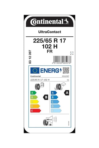 Continental 225/65R17 102H Fr Ultracontact Yaz Lastiği 2025