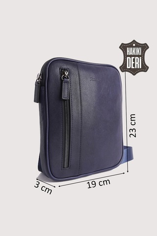 Hakiki Deri Erkek Postacı Çantası Lacivert Smr9250 Lacivert