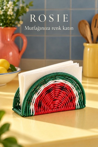 Rosıe Karpuz Desenli Masaüstü Peçetelik Karışık