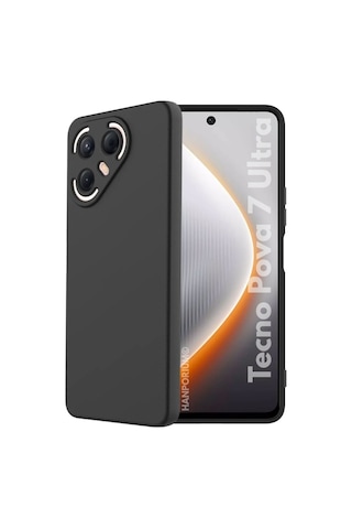 Tecno Pova 7 Ultra Uyumlu Silikon Kılıf - Pastel Renk Tonu Kamera Korumalı Esnek Kapak - Siyah