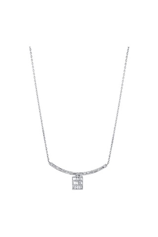 0.35 Karat Baget Pırlanta Kolye 06202247