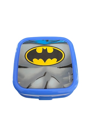 Beslenme Kutusu 4 Bölmeli Batman Logolu Açık Mavi Renk Erkek Figürlü 1 Adet Yemek Saklama Kabı Beslenme Çantası Açık Mavi
