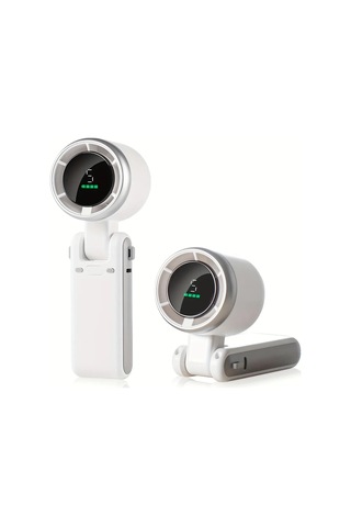 Fosenze 3'lü Fonksiyonlu El Fani - Usb Şarjlı, 5 Hızlı, 3600mah Pil, 180 Derece Katlanabilir, Boyun Asa İle, Ofis/ev/dış Mekan İçin Yeşil