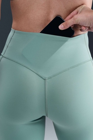 Nike Dri Fit Universa Hr 7/8 Tight Light Green Yüksel Bel Sıkılaştırıcı Kadın Antreman Taytı Açık Yeşil