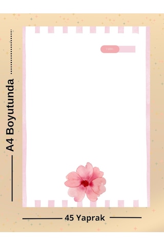 Çiçekli Haftalık Planlayıcı Seti A4-a5 Boyutunda Planner Notebook Blok Okul Çok Renkli