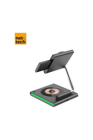 Nt-wch04 3in 1 15w Kablosuz Wireless Şarj - Gri