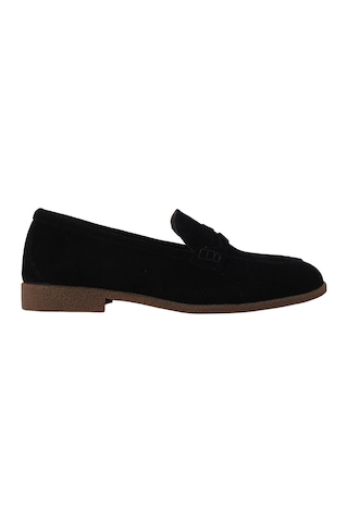 Hobby Süet Hakiki Deri Penny Loafer Kadın Babet Mb262150s Sıyah