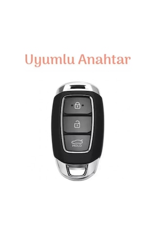 Lüx Hyundai I30 Ix25 Ix35 Kona Elantra Accent Santa Fe 3 Buton Nano Anahtar Kılıfı Siyah Gold