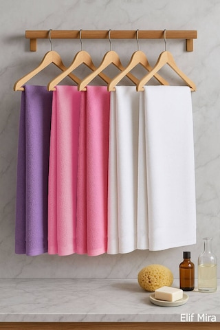6 Lı Softtouch El Yüz Banyo Havlusu Seti %100 Pamuklu 50x90 Cm Beyaz