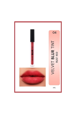 Note Cosmetics Velvet Blur Tint Kadife Bitişli Nemlendirici Mat Ruj - 04 Rust Red - Pembe
