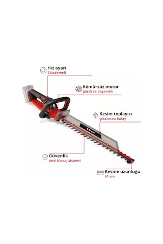 Einhell GP-CH 18/61 Li BL - Solo Akülü Çit Budama (Akü ve Şarj Hariç)- 3410935