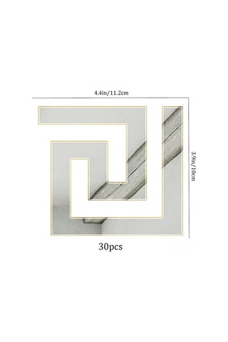 Opulentliving Akrikik Ayna Duvar Çıkartmaları: Uv Baskılı, Mat, Gümüş/altın Renkli, 30 Adet