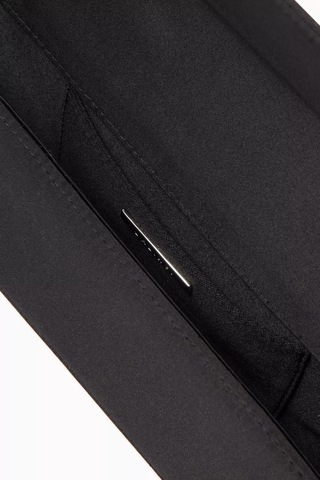 L'alingi Malika Clutch Siyah Saten, Kristal Saplı & Zarif 90 Lar Esintili Gece Çantası Abiye Çanta