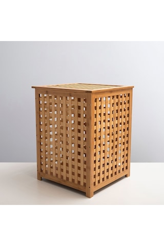 Chakra Bambu Çamaşır Sepeti 62 x 45 CM Natural Ahşap