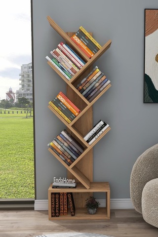 Enda Home Erine 8 Raflı Zikzak Kitaplık Atlantik Çam