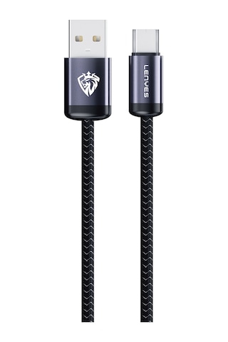 Lenyes Lc537 Usb-a To Micro Hızlı Şarj Özellikli Örgülü Data Ve Şarj Kablosu 10w 1m Siyah