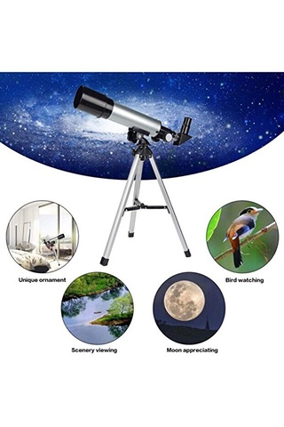 50x360 Mini Astronomik Teleskop - Alüminyum Gövde & Tripodlu - Mini Teleskop