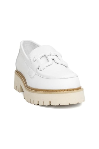 Mammamia D24ya-3165 Kadın Deri Loafer Ayakkabı D24YA-3165-R7263 Beyaz