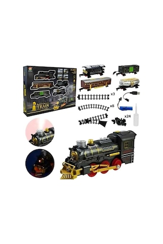 Ctoys Retro Klasik Buharlı Tren Seti Sesli Ve Işıklı 69935a