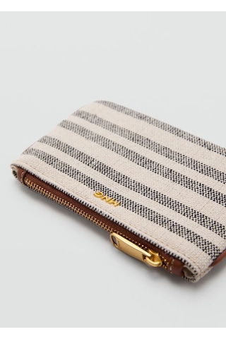 Çizgili Bozuk Para Cüzdanı Orta Kahverengi