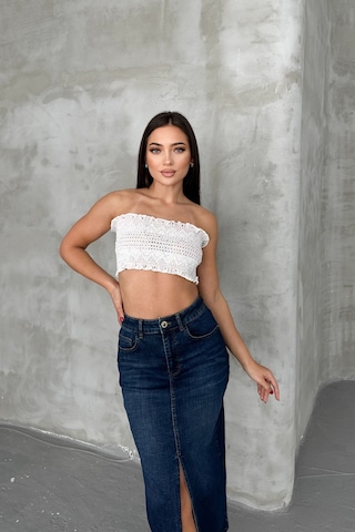 HLT Jeans Koyu Mavi Kadın Regular Fit Yüksek Bel Uzun Maxi Boy Denim Kot Etek Merry-4095 Koyu Mavi