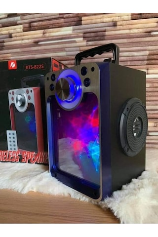 822s Ledli Kumandalı Bluetooth Hoparlör Usb-tf-fm Radyo Siyah