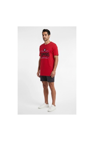 Usa Basketball Clippers Kırmızı Dar Kalıp Erkek T-shirt 141962 SİYAH