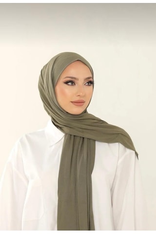 Gesshop Kadın Penya Şal Haki Yeşil