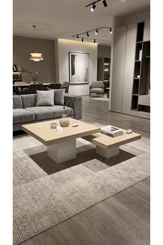 Most Marmoris %100 Mdf Meşe Aytaşı Orta Sehpa Set Evinize Teslim