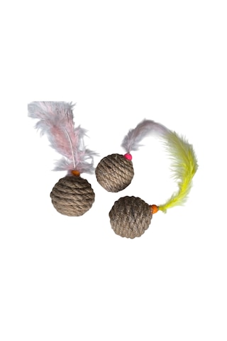 Jut Halat Örgü Kedi Oyun Topu 5 Cm